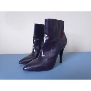Maison Martin Margiela Leather Ankle Boots EU 38 Purple Heel Made in Italy